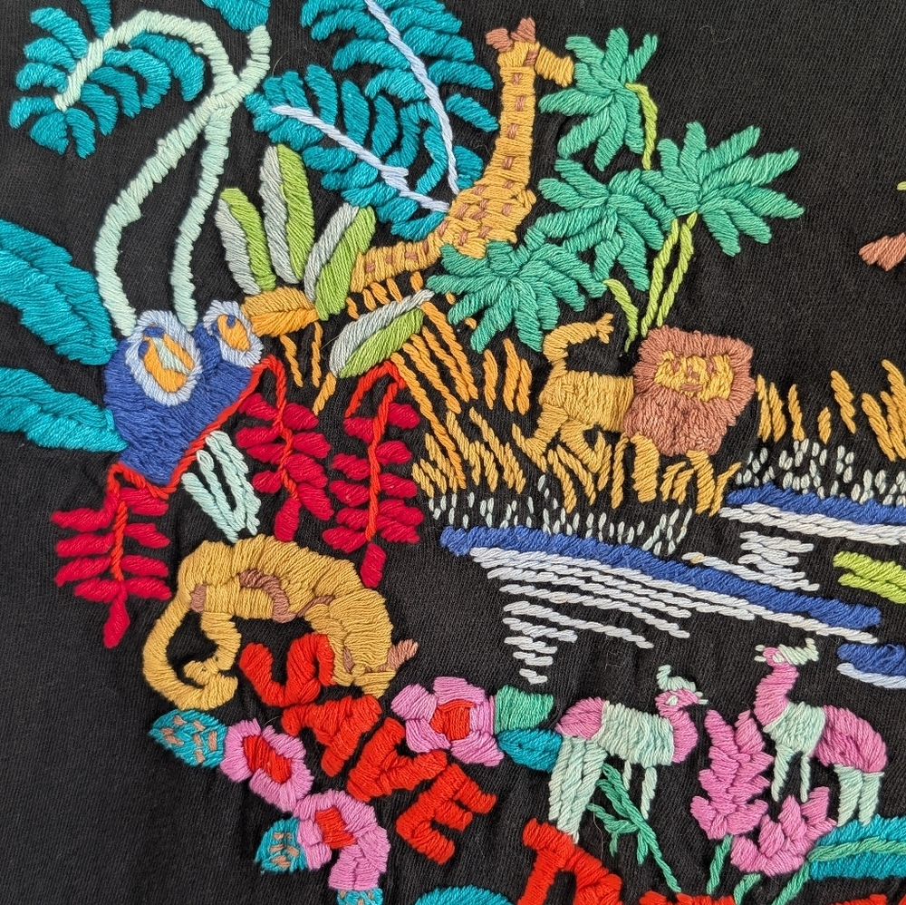 Vintage Hand Embroidered Save the Forest Tee Tshirt - Picture 8 of 8